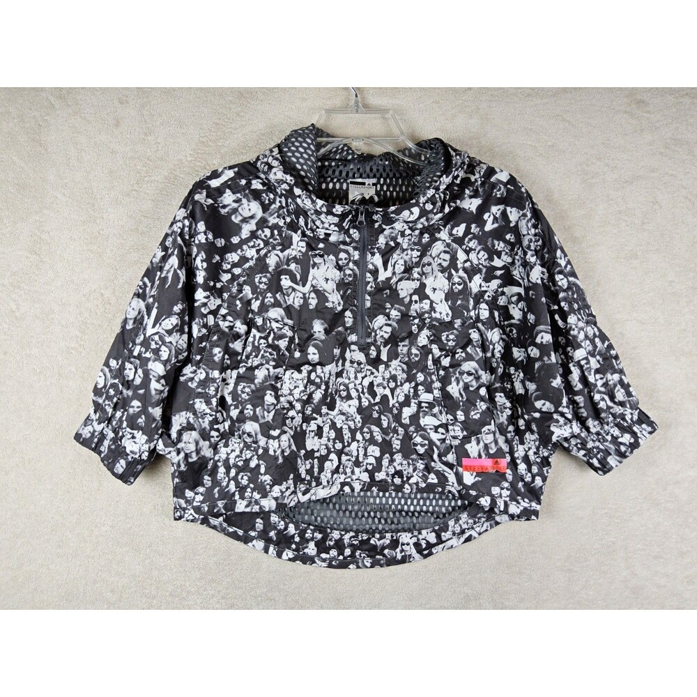 Adidas Stella Sport Short Sleeve Cropped Crowd Hoodie Pullover Size S